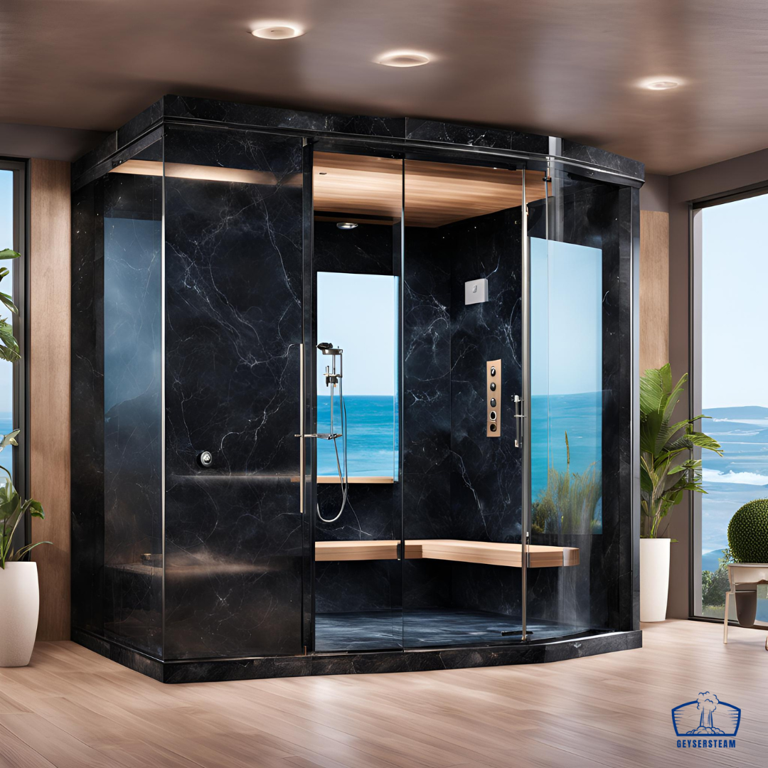 Custom Steam Shower Dark Marble